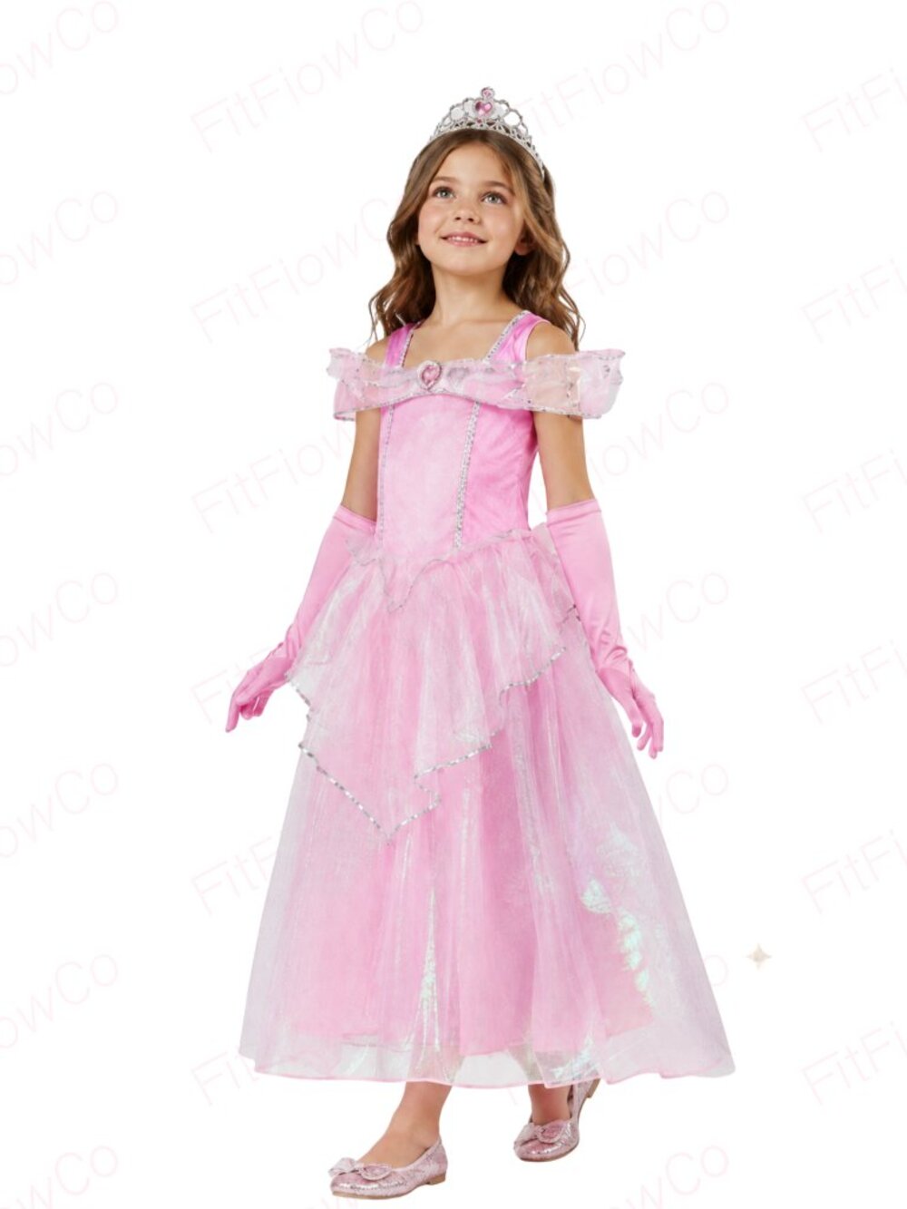 Rubie's Forum Pink Princess Costume Girls S 5-7 Tiara Gloves NWT